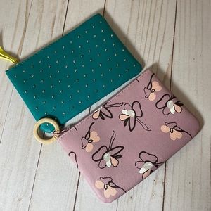 Ipsy glam bag lilac mod floral & mini teal studded 100th anniversary 2020 new